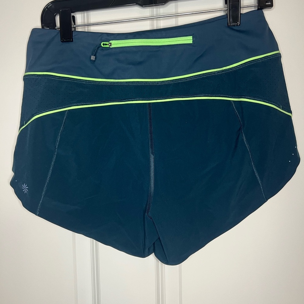 Athleta Teal Run With It Athletic Shorts - Picture 3 of 7